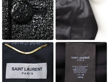 画像をギャラリービューアに読み込む, SAINT LAURENT PARIS サンローランパリ フェイクレザージャケット コットン レーヨン ポリウレタン ブラック 36 美品 中古 44407