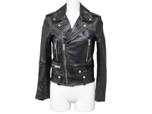 画像をギャラリービューアに読み込む, Saint Laurent サンローラン ライダースジャケット MOTORCYCLE JACKET 猫とカクテル 483165 牛革 サイズ34 美品 中古 44408
