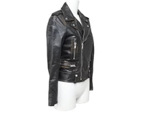 画像をギャラリービューアに読み込む, Saint Laurent サンローラン ライダースジャケット MOTORCYCLE JACKET 猫とカクテル 483165 牛革 サイズ34 美品 中古 44408