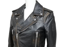 画像をギャラリービューアに読み込む, Saint Laurent サンローラン ライダースジャケット MOTORCYCLE JACKET 猫とカクテル 483165 牛革 サイズ34 美品 中古 44408