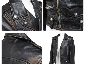 Saint Laurent サンローラン ライダースジャケット MOTORCYCLE JACKET 猫とカクテル 483165 牛革 サイズ34 美品 中古 44408