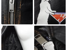 画像をギャラリービューアに読み込む, Saint Laurent サンローラン ライダースジャケット MOTORCYCLE JACKET 猫とカクテル 483165 牛革 サイズ34 美品 中古 44408