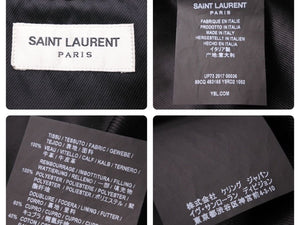 Saint Laurent サンローラン ライダースジャケット MOTORCYCLE JACKET 猫とカクテル 483165 牛革 サイズ34 美品 中古 44408
