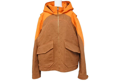 LOUIS VUITON ルイヴィトン 2021AW サイズ 52 HLA61WG98 フーデット ジャケット オレンジ ブラウン 美品 中古 44409