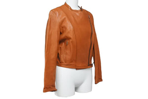 HERMES エルメス ライダースジャケット ブラウン系 マルジェラ期 アウター レザー サイズ38 中古 44410