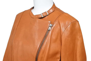 HERMES エルメス ライダースジャケット ブラウン系 マルジェラ期 アウター レザー サイズ38 中古 44410