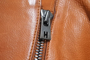 HERMES エルメス ライダースジャケット ブラウン系 マルジェラ期 アウター レザー サイズ38 中古 44410