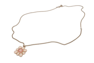CHANEL シャネル ネックレス ココマーク フラワーモチーフ A16C メタル ゴールド ベージュ ピンク 中古 44424