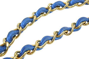 CHANEL シャネル マトラッセ チェーンショルダーバッグ ヴィンテージ 3401557 ビニール ラム クリア ブルー 美品 中古 44492