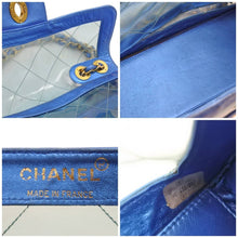 画像をギャラリービューアに読み込む, CHANEL シャネル マトラッセ チェーンショルダーバッグ ヴィンテージ 3401557 ビニール ラム クリア ブルー 美品 中古 44492