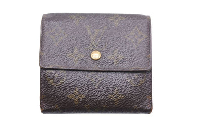 LOUIS VUITTON ルイ ヴィトン ポルトフォイユ エリーズ 二つ折り財布 M61654 モノグラム ブラウン ゴールド金具 良品 中古 44517