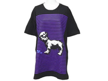 画像をギャラリービューアに読み込む, CHROME HEARTS クロムハーツ CH フォティドッグ ボーダープリントTシャツ コットン ブラック パープル 良品 中古 44527