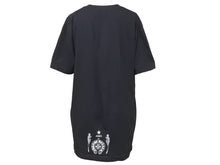 画像をギャラリービューアに読み込む, CHROME HEARTS クロムハーツ CH フォティドッグ ボーダープリントTシャツ コットン ブラック パープル 良品 中古 44527