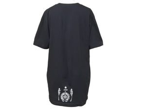 CHROME HEARTS クロムハーツ CH フォティドッグ ボーダープリントTシャツ コットン ブラック パープル 良品 中古 44527