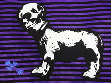 画像をギャラリービューアに読み込む, CHROME HEARTS クロムハーツ CH フォティドッグ ボーダープリントTシャツ コットン ブラック パープル 良品 中古 44527