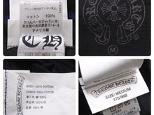 画像をギャラリービューアに読み込む, CHROME HEARTS クロムハーツ CH フォティドッグ ボーダープリントTシャツ コットン ブラック パープル 良品 中古 44527