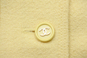 CHANEL シャネル テーラードジャケット アウター ココマークボタン C-TK-5914 ウール ナイロン イエロー 美品 中古 44557