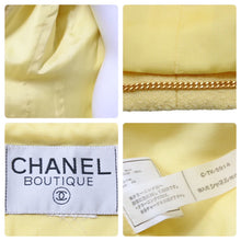 Load image into Gallery viewer, CHANEL シャネル テーラードジャケット アウター ココマークボタン C-TK-5914 ウール ナイロン イエロー 美品 中古 44557