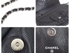 CHANEL シャネル ハーフムーン マトラッセ チェーンショルダーバッグ A50987 14番台 キャビアスキン ブラック 美品 中古 44599