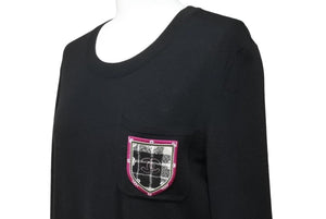 CHANEL シャネル ニット ココマーク エンブレム トップス P46564K05822 ウール ブラック レディース サイズ36 美品 中古 44610
