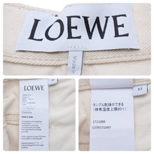 画像をギャラリービューアに読み込む, LOEWE ロエベ デニムパンツ ボトムス オーバーサイズ S359331XAY コットン レザー ホワイト サイズ32 美品 中古 44613