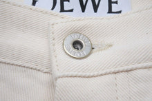 画像をギャラリービューアに読み込む, LOEWE ロエベ デニムパンツ ボトムス オーバーサイズ S359331XAY コットン レザー ホワイト サイズ32 美品 中古 44613