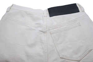 LOEWE ロエベ デニムパンツ ボトムス オーバーサイズ S359331XAY コットン レザー ホワイト サイズ32 美品 中古 44613