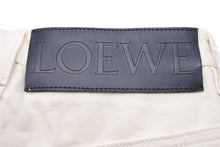 画像をギャラリービューアに読み込む, LOEWE ロエベ デニムパンツ ボトムス オーバーサイズ S359331XAY コットン レザー ホワイト サイズ32 美品 中古 44613