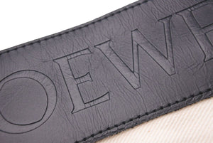 LOEWE ロエベ デニムパンツ ボトムス オーバーサイズ S359331XAY コットン レザー ホワイト サイズ32 美品 中古 44613