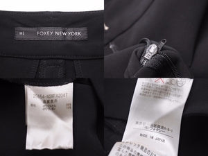 極美品 FOXEY NEW YORK フォクシー ニューヨーク スラックス パンツ ブラック 25654 NSWFA204T サイズ38 中古 44614
