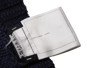 CHANEL シャネル ニット 半袖 トップス フロントポケット P51263K06578 コットン ネイビー サイズ34 美品 中古 44617