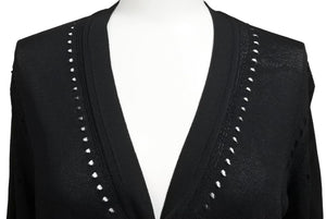 n21 ヌメロ ヴェントゥーノ カーディガン トップス リボン シルク レース ブラック サイズ36 美品 中古 44638