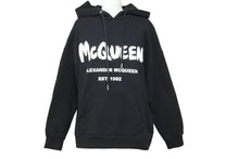 画像をギャラリービューアに読み込む, Alexander McQueen アレキサンダーマックイーン グラフィティ パーカー スウェットシャツ ブラック ホワイト 38 美品 中古 44655