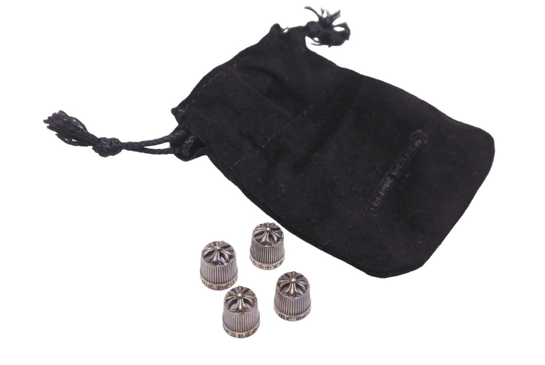 極美品 Chrome Hearts 2018年クリスマスノベルティ自転車用シルバーキャップ VALVE CAP/バルブキャップ 中古 44658