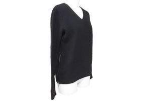 foxey フォクシー ニット セーター トップス サイドジップ 33768-KSTFY08MY ウール カシミヤ ブラック サイズ38 美品 中古 44642