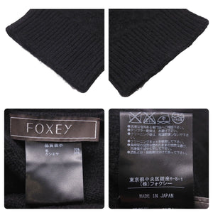 foxey フォクシー ニット セーター トップス サイドジップ 33768-KSTFY08MY ウール カシミヤ ブラック サイズ38 美品 中古 44642