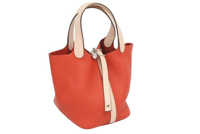 新品同様 HERMES エルメス ピコタン PM 18 トリヨンクレマンス ルージュトマト ローズエグランタイン X刻印 中古 44660