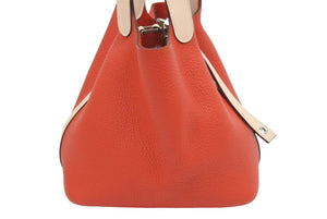 新品同様 HERMES エルメス ピコタン PM 18 トリヨンクレマンス ルージュトマト ローズエグランタイン X刻印 中古 44660