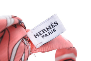 エルメス HERMES 782979S-08 ヌーパピヨン ローズマラバー×ブラック×ホワイト メンズ 蝶ネクタイ 美品 中古 44664