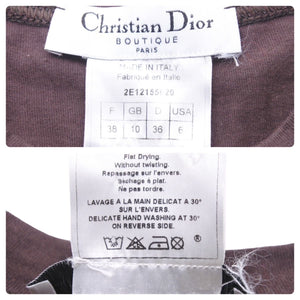 Christian Dior クリスチャンディオール 半袖Tシャツ CAR ボトル トップス 2E12155020 コットン ブラウン サイズ38 美品 中古 44677