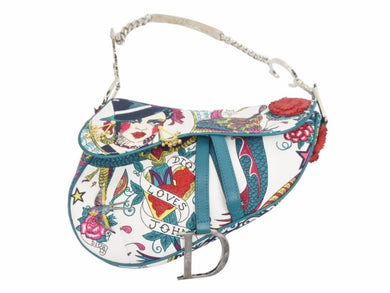 Chrisitan DIOR クリスチャンディオール タトゥーライン ガリアーノ黄金期 サドルバック ハンドバック 01 RU0044 美品 44717