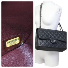 Load image into Gallery viewer, 新品同様 シャネル CHANEL デカマトラッセ Wフラップ Wチェーン ショルダーバッグ キャビアスキン 黒 中古 シルバー金具 44731