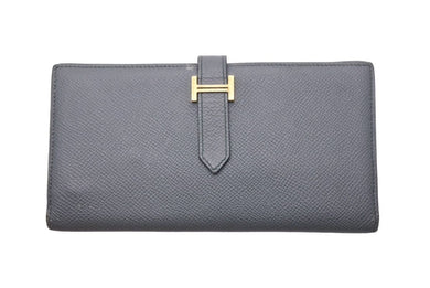 HERMES エルメス ベアン スフレ ヴェールアマンダ エプソン Y刻印 ゴールド金具 長財布 中古 44737
