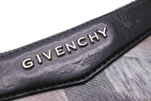 GIVENCHY ジバンシー マリアプリントクラッチ ミニポーチ バッグ TEO123 PVC ブラック シルバー金具 良品 中古 44744