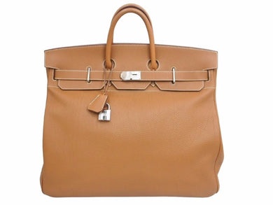 超レア色 新品同様 幻 HERMES エルメス オータクロア50 トリヨンクレマンス ゴールド シルバー金具 □L 中古 44770