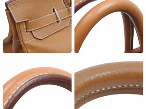超レア色 新品同様 幻 HERMES エルメス オータクロア50 トリヨンクレマンス ゴールド シルバー金具 □L 中古 44770