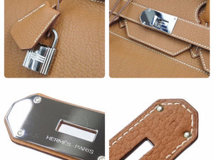 超レア色 新品同様 幻 HERMES エルメス オータクロア50 トリヨンクレマンス ゴールド シルバー金具 □L 中古 44770