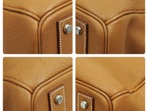 超レア色 新品同様 幻 HERMES エルメス オータクロア50 トリヨンクレマンス ゴールド シルバー金具 □L 中古 44770
