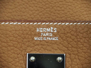 超レア色 新品同様 幻 HERMES エルメス オータクロア50 トリヨンクレマンス ゴールド シルバー金具 □L 中古 44770