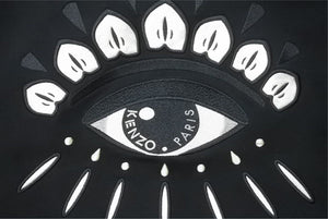 KENZO ケンゾー EYE ロゴ パーカー トレーナー トップス F652SW7104XA コットン ブラック シルバー サイズS 美品 中古 44785